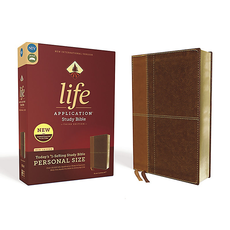 NIV Life Application Study Bible Personal Size Red Letter Edition [ThirdEdition, Brown]