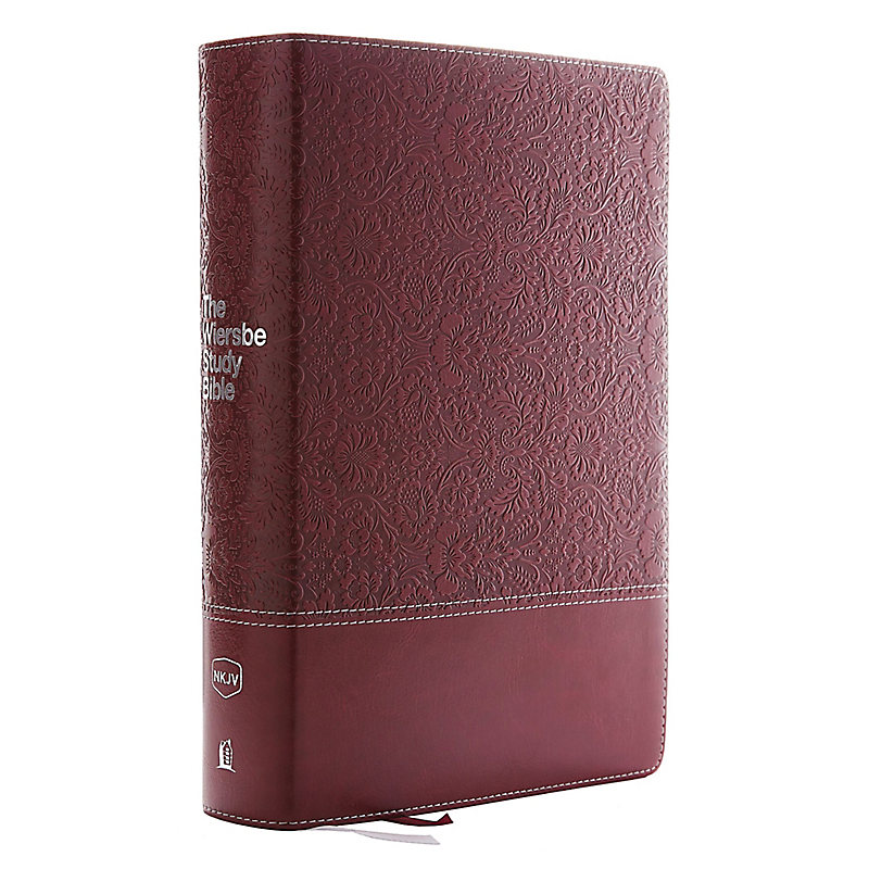 NKJV, Wiersbe Study Bible, Leathersoft, Burgundy, Indexed, Red Letter Edition, Comfort Print