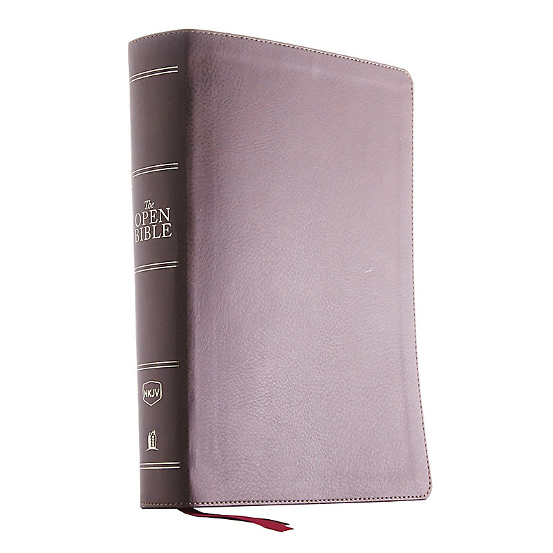 The NKJV, Open Bible, Leathersoft, Brown, Indexed, Red Letter Edition, Comfort Print