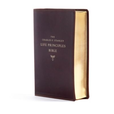 NKJV Charles F. Stanley Life Principles Bible, 2nd Edition, Leathersoft, Burgundy, Comfort Print