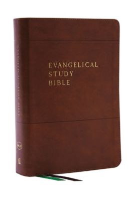 NKJV, Evangelical Study Bible, Leathersoft, Brown, Red Letter, Comfort Print