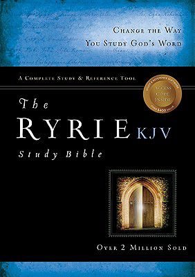 The Ryrie KJV Study Bible Bonded Leather Black Red Letter - Lifeway
