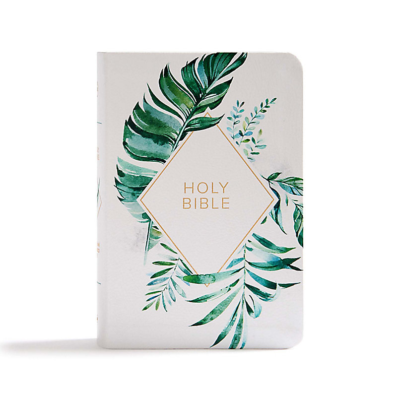 CSB On-the-Go Bible, White Floral Textured LeatherTouch