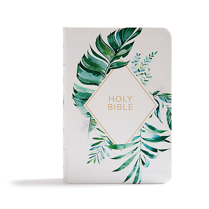 KJV On-the-Go Bible, White Floral Textured LeatherTouch