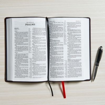 KJV Ultrathin Reference Bible, Black Genuine Leather, Indexed