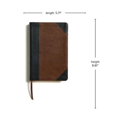 CSB Large Print Personal Size Reference Bible, Black/Brown LeatherTouch
