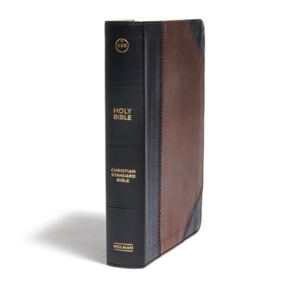 CSB Large Print Personal Size Reference Bible, Black/Brown LeatherTouch, Indexed