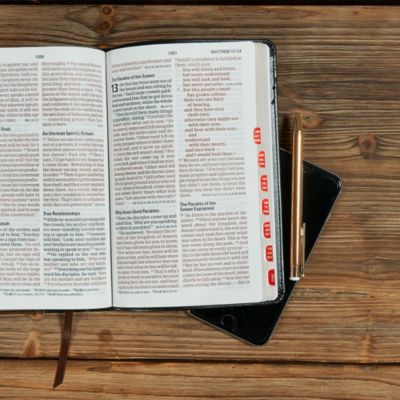 CSB Large Print Personal Size Reference Bible, Black/Brown LeatherTouch, Indexed