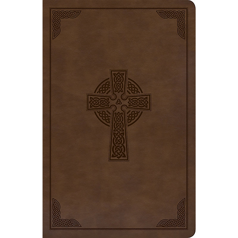 KJV Large Print Personal Size Reference Bible, Brown Celtic Cross LeatherTouch, Indexed