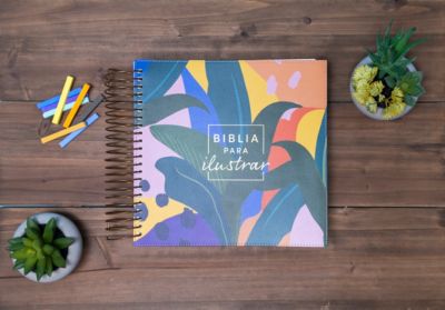 RVR 1960 Biblia para ilustrar, floral símil piel