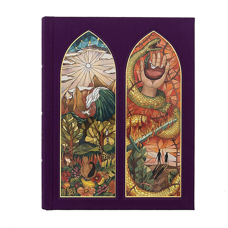 CSB Notetaking Bible, Stained Glass Edition, Amethyst Cloth-Over-Board