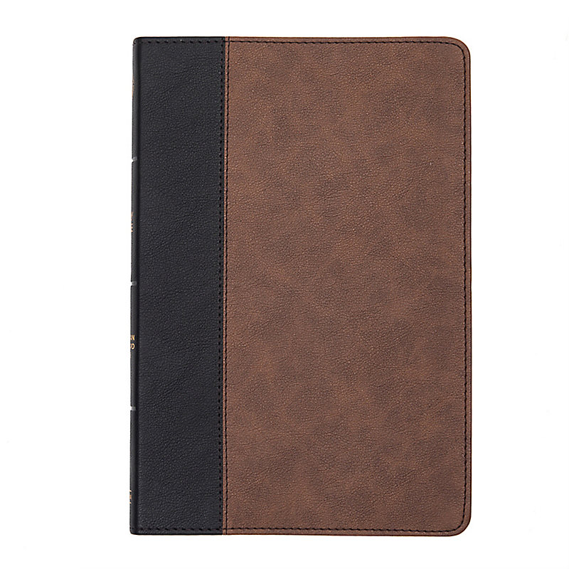 CSB Large Print Thinline Bible, Black/Brown LeatherTouch