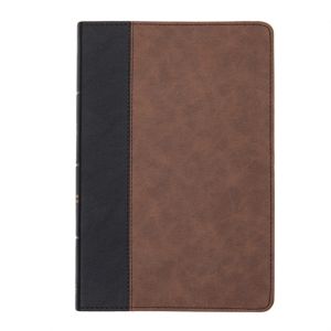 CSB Large Print Thinline Bible, Black/Brown LeatherTouch