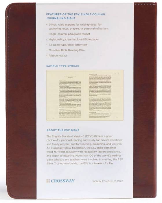 ESV Single Column Journaling Bible (TruTone, Chestnut, Leaves Design): ESV  Bibles: 9781433544408: : Books