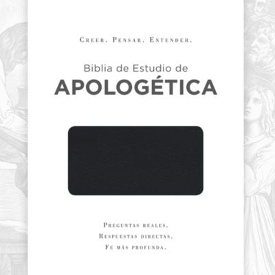 Biblia de Estudio de Apologética, negro imitación piel