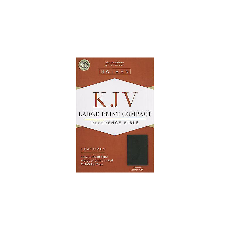 KJV Large Print Compact Reference Bible, Charcoal LeatherTouch
