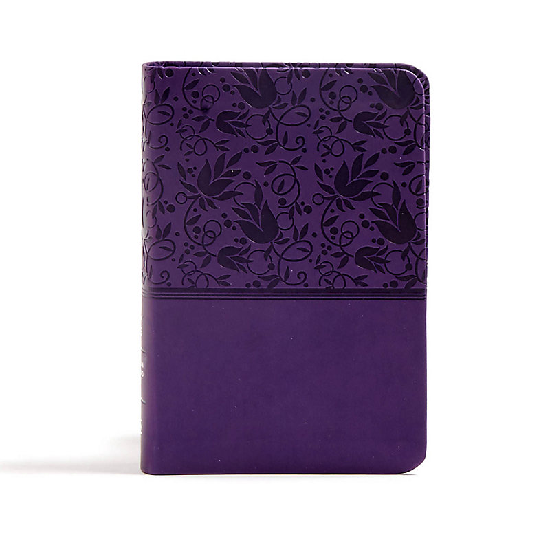 CSB Large Print Compact Reference Bible, Purple LeatherTouch