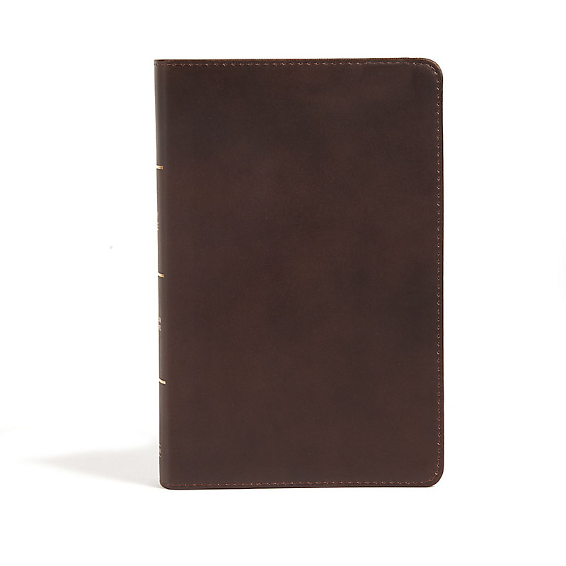 CSB Large Print Personal Size Reference Bible, Brown Genuine Leather