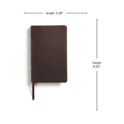 CSB Large Print Personal Size Reference Bible, Brown Genuine Leather