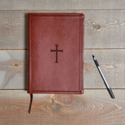 CSB Large Print Personal Size Reference Bible, Brown LeatherTouch