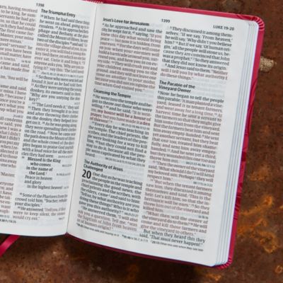 CSB Large Print Personal Size Reference Bible, Pink LeatherTouch