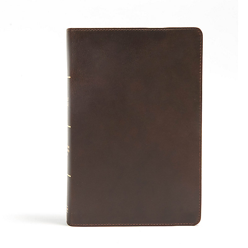 CSB Giant Print Reference Bible, Brown Genuine Leather