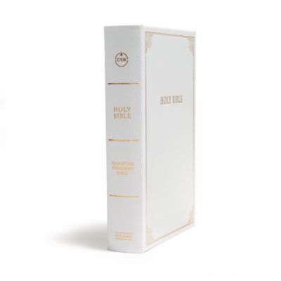 CSB Family Bible, White Bonded Leather Over Board