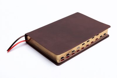 Nkjv giant print reference bible brown genuine leather indexed lifeway