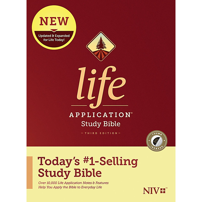 NIV Life Application Study Bible, Third Edition, Hardback, Indexed
