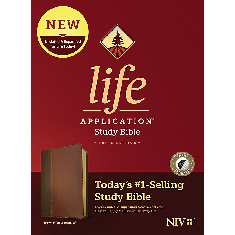 NIV Life Application Study Bible, Third Edition, Simulated Leather, Brown/Tan, Indexed