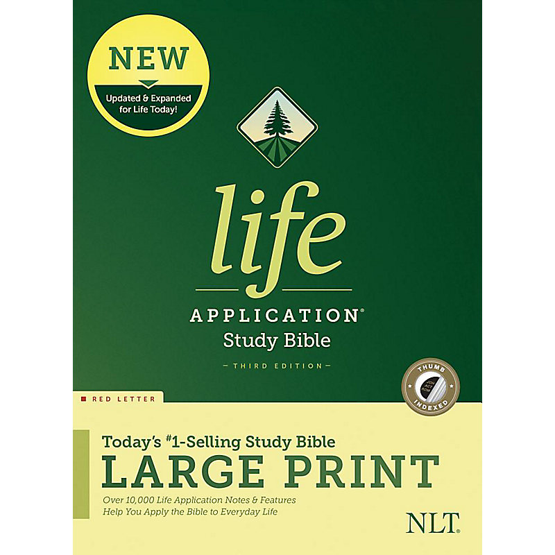 NLT Life Application Study Bible, Third Edition, Large Print (Red Letter, Hardcover, Indexed)
