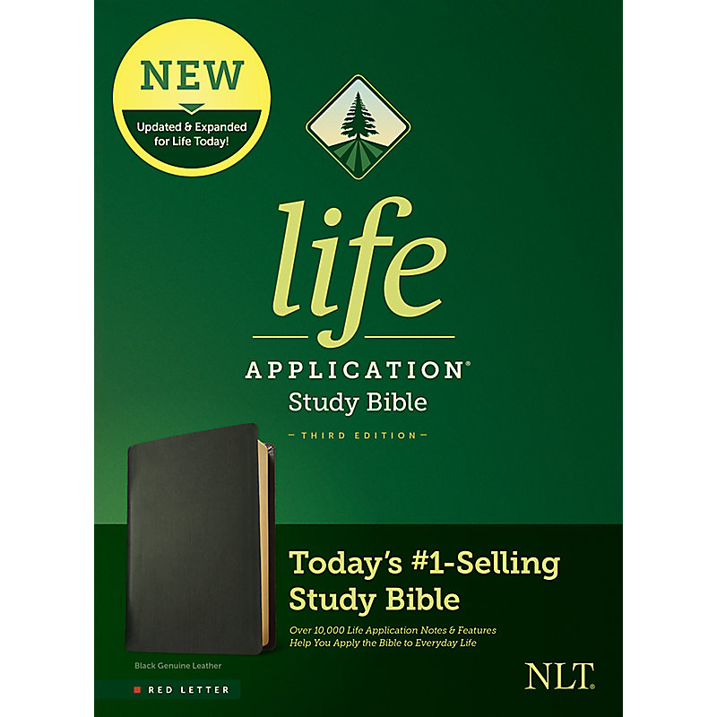NLT Life Application Study Bible, Third Edition, Red Letter, Gen Leather Black