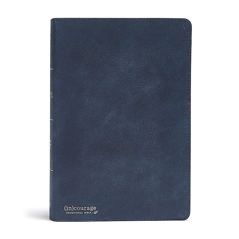 CSB (in)courage Devotional Bible, Navy Genuine Leather