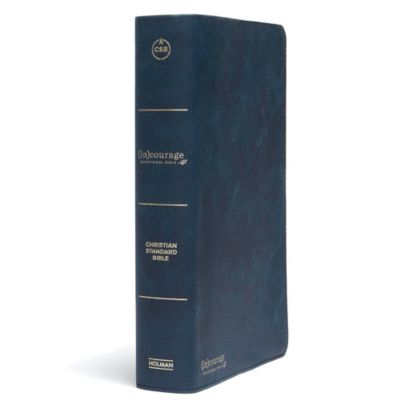 CSB (in)courage Devotional Bible, Navy Genuine Leather Indexed