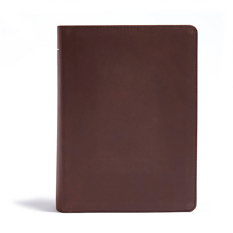 CSB He Reads Truth Bible, Brown Genuine Leather