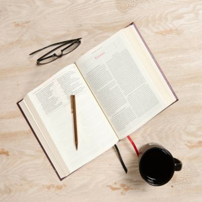 CSB Ancient Faith Study Bible, Crimson LeatherTouch Over Board