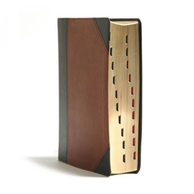 CSB Study Bible, Black/Brown LeatherTouch, Indexed