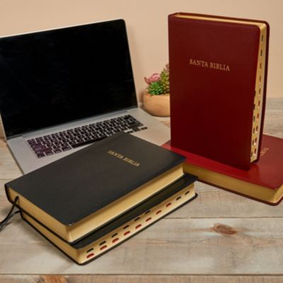 RVR 1960 Biblia letra súper gigante, negro imitación piel con índice