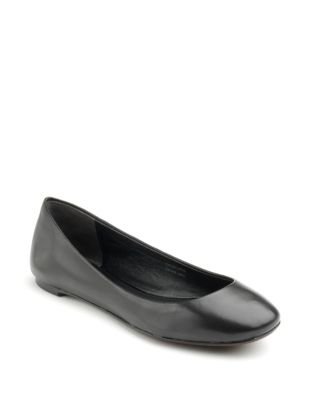 Blustery Pleated Leather Ballet Flats | Lord and Taylor
