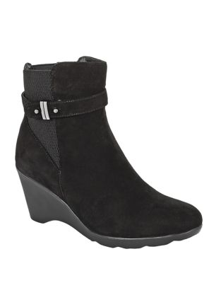 Conquest Hidden Wedge Heel Leather Booties | Lord & Taylor