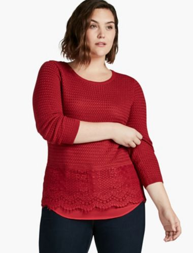 Lace Mix Sweater | Lucky Brand