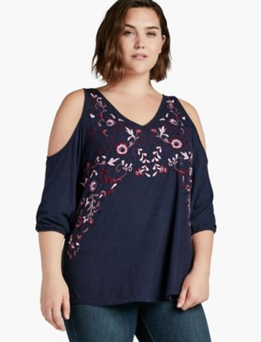 lucky brand cold shoulder top