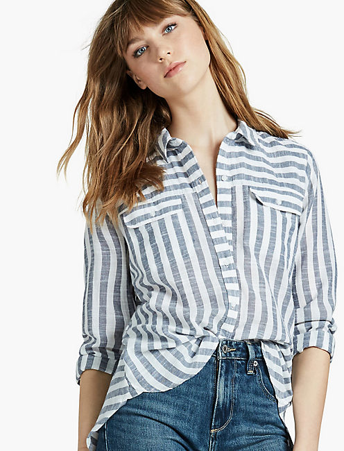 Stripe Split Back Shirt | Lucky Brand