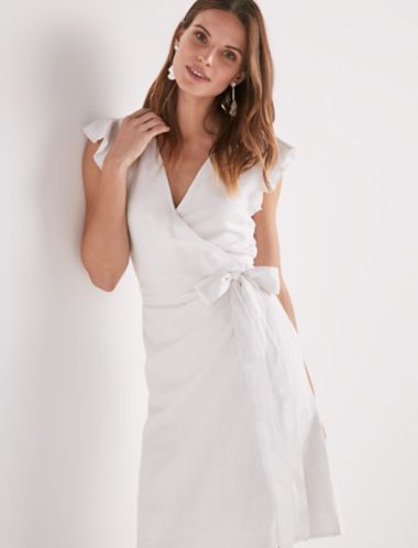 wrap around ruffle dress