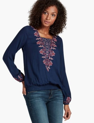 nine britton ceandra smocked bottom blouse