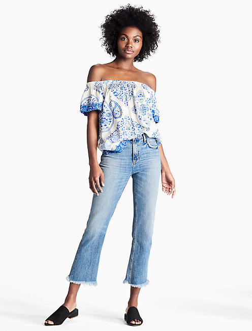 Mix Print Off The Shoulder Top | Lucky Brand