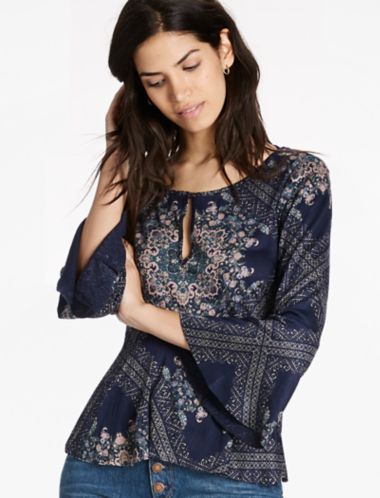 lucky brand bell sleeve top