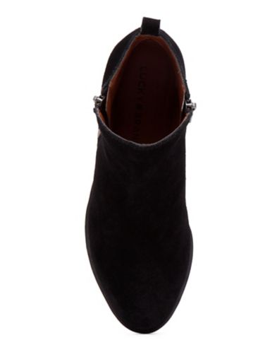 suede black booties flat