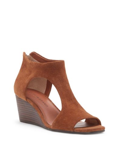 lucky brand suede side cut wedges