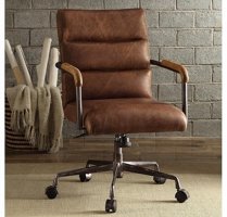 Brown industrial style chair with padding